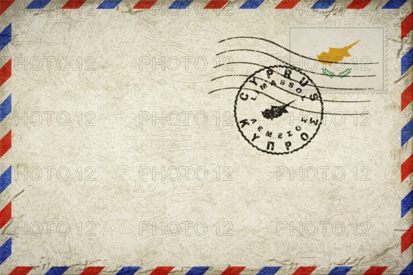 Cyprus Limassol Vintage Air Mail Envelope with Flag and Postmark
