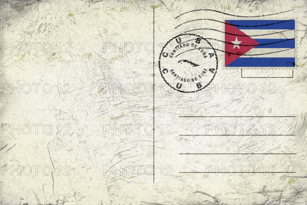 Cuba Santiago de Cuba Old Style Mail Envelope with Flag and Postmark