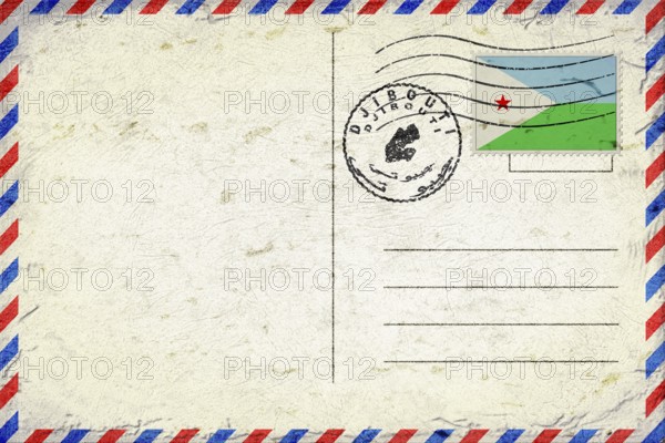 Djibouti Djibouti Vintage Air Mail Envelope with Flag and Postmark