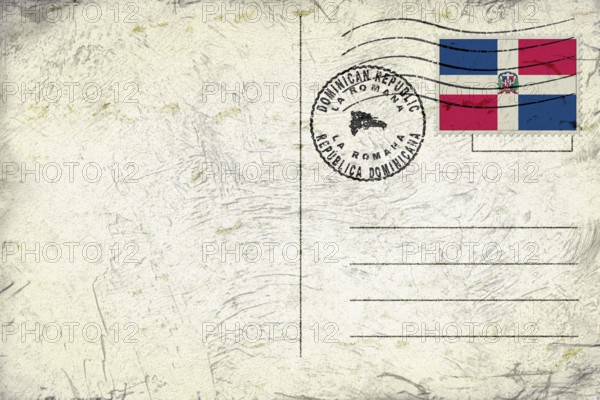 Dominican Republic La Romana Old Style Mail Envelope with Flag and Postmark