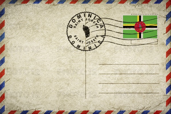 Dominica Saint Joseph Vintage Air Mail Envelope with Flag and Postmark