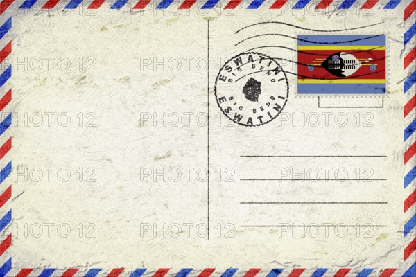 Eswatini Big Bend Vintage Air Mail Envelope with Flag and Postmark