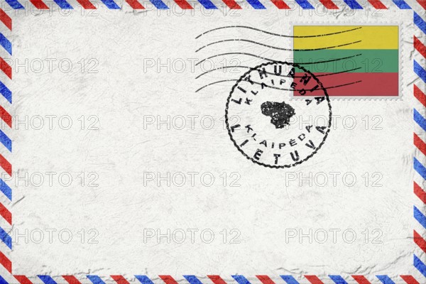 Lithuania Klaipeda Vintage Air Mail Envelope with Flag and Postmark