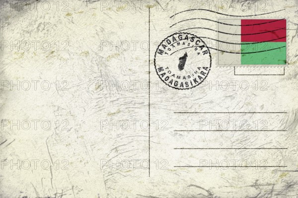 Madagascar Toamasina Old Style Mail Envelope with Flag and Postmark