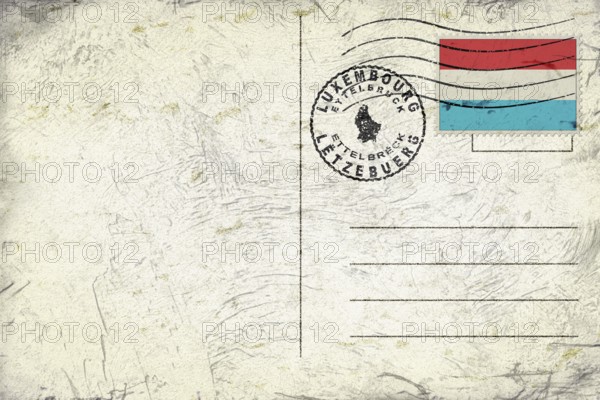 Luxembourg Ettelbruck Old Style Mail Envelope with Flag and Postmark