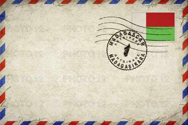 Madagascar Antsirabe Vintage Air Mail Envelope with Flag and Postmark