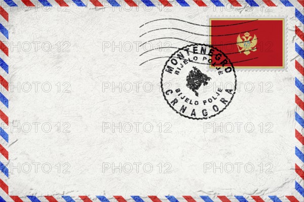 Montenegro Bijelo Polje Vintage Air Mail Envelope with Flag and Postmark