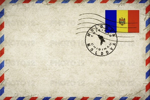Moldova Chisinau Vintage Air Mail Envelope with Flag and Postmark
