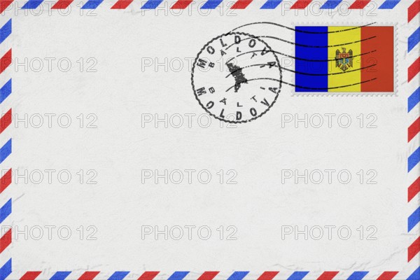 Moldova Balti Vintage Air Mail Envelope with Flag and Postmark