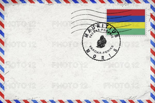 Mauritius Vacoas Phoenix Vintage Air Mail Envelope with Flag and Postmark