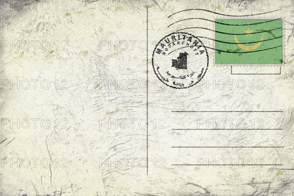 Mauritania Nouakchott Old Style Mail Envelope with Flag and Postmark