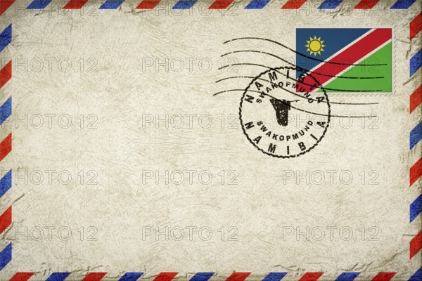 Namibia Swakopmund Vintage Air Mail Envelope with Flag and Postmark