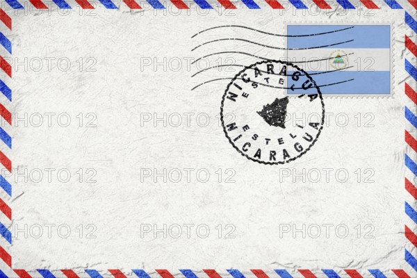 Nicaragua Esteli Vintage Air Mail Envelope with Flag and Postmark