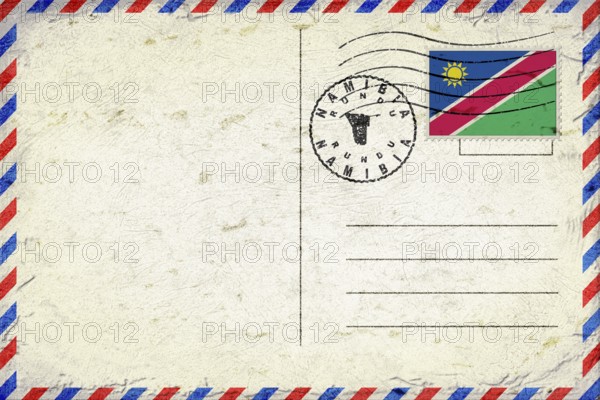 Namibia Rundu Vintage Air Mail Envelope with Flag and Postmark