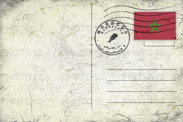 Morocco Marrakesh Round Seal Map Design