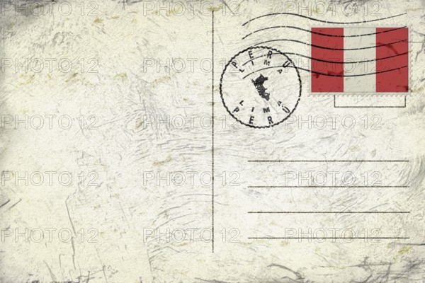 Peru Lima Round Seal Map Design