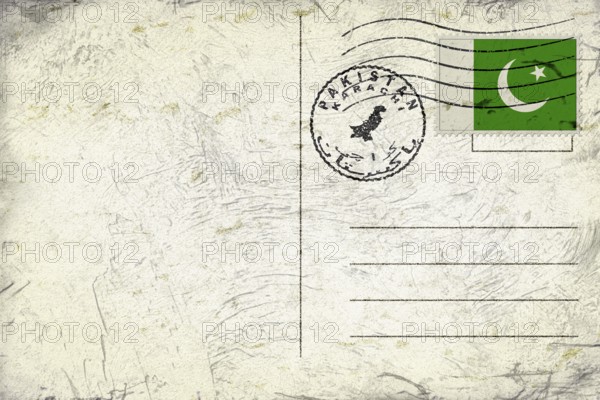 Pakistan flag Round Seal Map Design