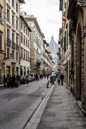 Street in historic center of Florence. Florence, Province of Florence, Italy. 18.12.2012