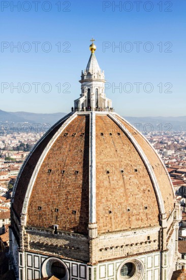 Florence Cathedral (Basilica di Santa Maria del Fiore) viewed from Giotto's Campanile. Florence, Province of Florence, Italy. 19.12.2012