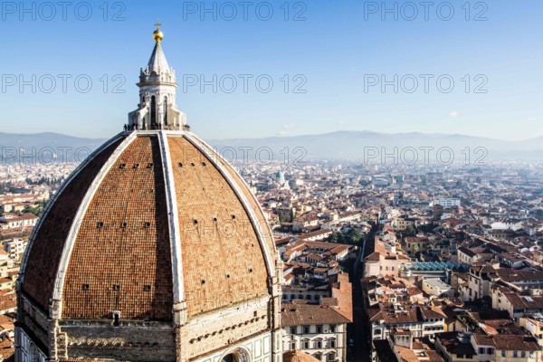 Florence Cathedral (Basilica di Santa Maria del Fiore) viewed from Giotto's Campanile. Florence, Province of Florence, Italy. 18.12.2012