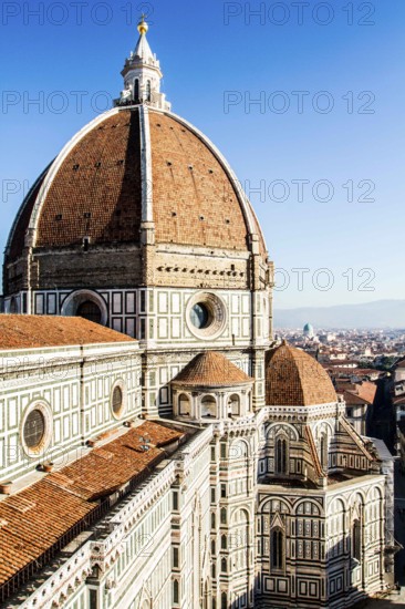 Florence Cathedral (Basilica di Santa Maria del Fiore) viewed from Giotto's Campanile. Florence, Province of Florence, Italy. 18.12.2012