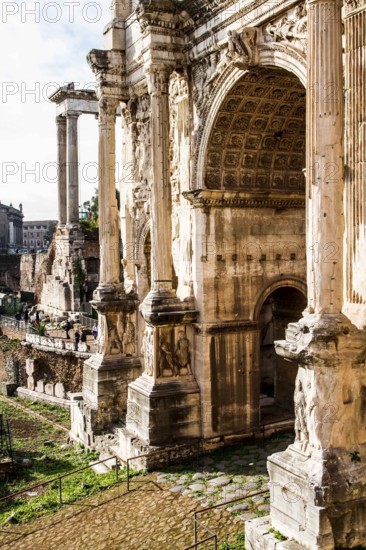 Arch of Septimius Severus (Arco di Settimio Severo) in the Roman Forum (Foro Romano). Rome, Province of Rome, Italy. 23.12.2012