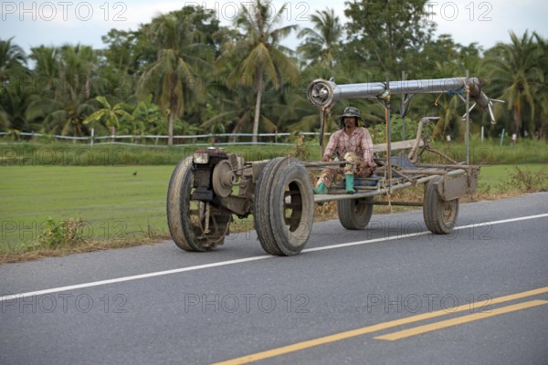 Thailand, Special tractor for rice fields