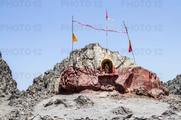 Religious site at Los Verdes Beach (Playa los Verdes). Iquique, Tarapaca Region, Chile. 19.11.15