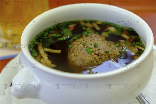 Leberknödel Suppe, food, Weiden, Upper Palatinate, Bavaria, Germany