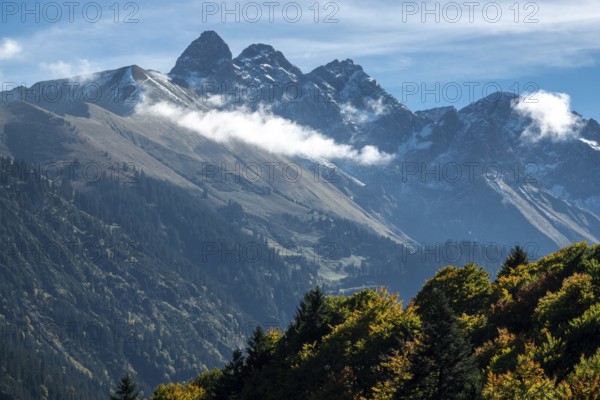 Trettachspitze, Mädelegabel and Hochfrottspitze, near Oberstdorf, Oberallgäu, Allgäu, Bavaria, Germany