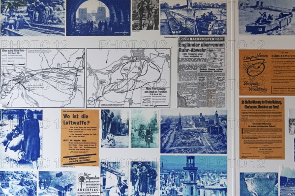 Historical documents relating to the end of World War II, Schifflersgrund border museum, GDR barricades, inner German border, Bad Sooden-Allendorf, Hesse, Germany
