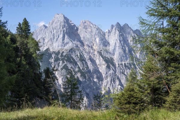 The wild mountains of Reither Alm Stadelhorn, Mühlsturzhörner and Grundübelhörner in Berchtesgaden National Park, Bavaria, Germany