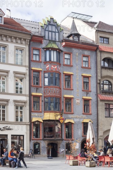 Historic houses in Maria-Theresien-Straße, Old Town, Innsbruck, Tyrol, Austria