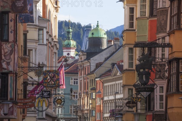 Historic houses in Herzog-Friedrich-Straße, Old Town, Innsbruck, Tyrol, Austria