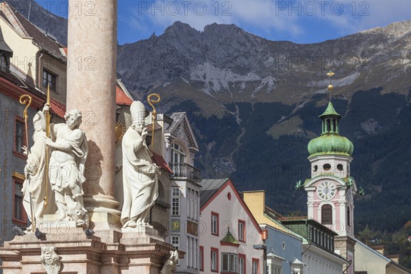 Maria-Theresien-Straße with Anna's Column, Old Town, Innsbruck, Tyrol, Austria