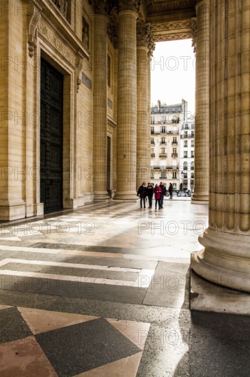 Columns at the entrance of Pantheon de Paris. Paris, France. 02.01.13