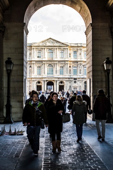 Tourists at Louvre Museum (Musee du Louvre). Paris, France. 01.01.13