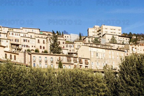 Buildings inside the walls of Assisi. Assisi, Province of Perugia, Italy. 22.12.2012