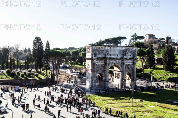 Arch of Constantine viewed from the Colosseum. Rome, Province of Rome, Italy. 28.12.2012