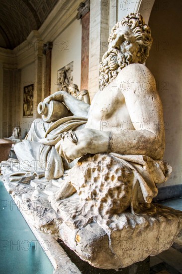Sculpture Roman River God, in Vatican Museum. Vatican City, Vatican City State