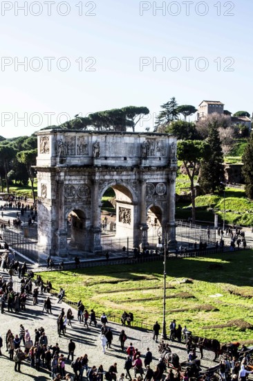 Arch of Constantine viewed from the Colosseum. Rome, Province of Rome, Italy. 28.12.2012