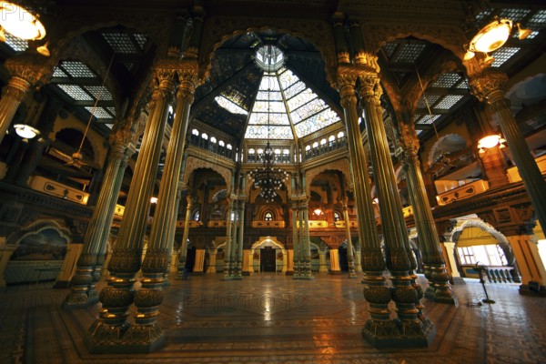 Wedding hall at Mysore Palace or Amba Vilas Palace, interior view, Mysore or Mysore, Karnataka, India
