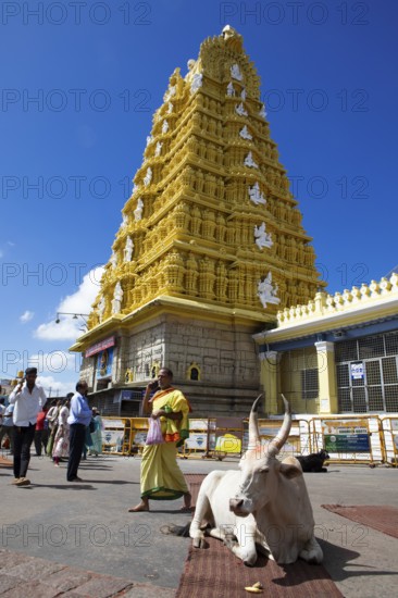 Chamundeswar Hindu temple on Chamundi Hill, Mysuru or Mysore, Karnataka, India