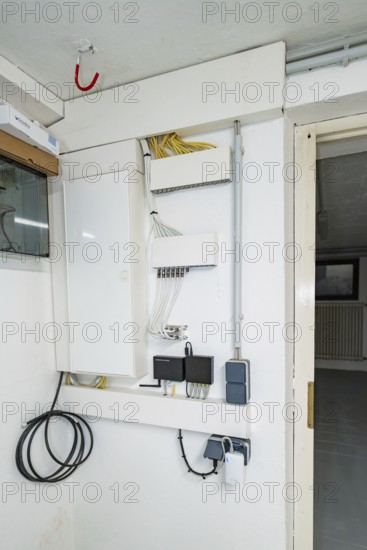 Network and communication distributor with patch panel, switch and properly routed cables, house renovation, climate renovation, Metzingen, Germany