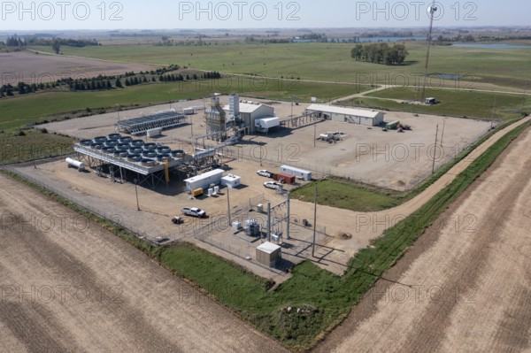 Garvin, Minnesota - Otherwise wasted energy from hot exhaust at eight compressor stations along the Northern Border Pipeline is used to generate zero emission electricity for the Basin Electric Power Cooperative. The compressor stations are needed to maintain pressure as the pipeline runs from Canada to the Chicago area