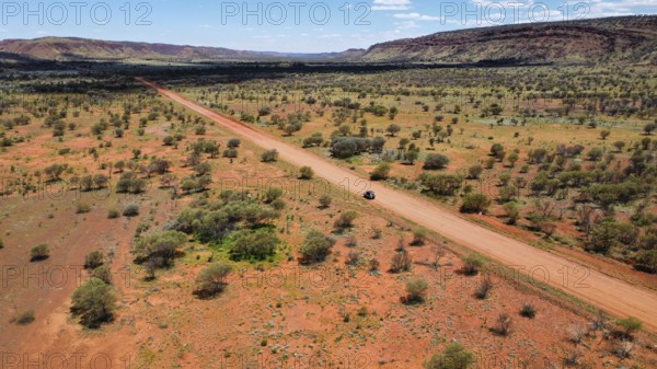 The Great Central road in Australia, photographed with a drone