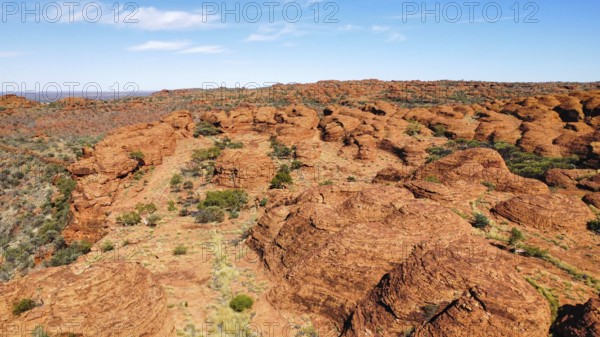 Rock formations in the Kings Canyon in Australia, seen from above