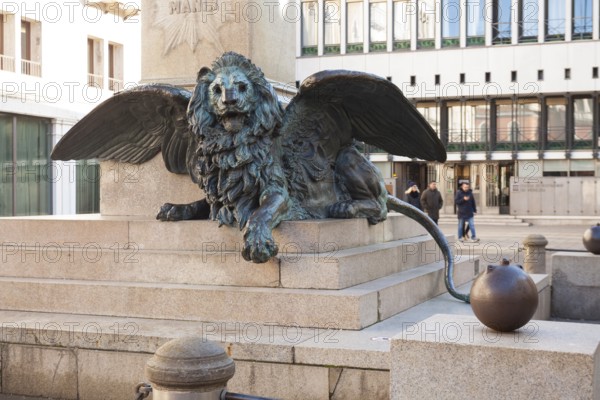Detail of monument to Daniele Manin in Venice Italy