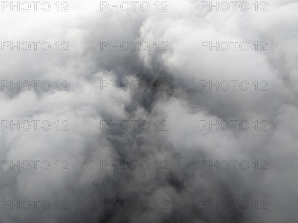 Aerial view, top down view, fog cover seen from above, Germany