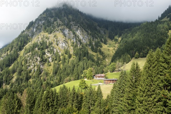View of historic mountain farming village